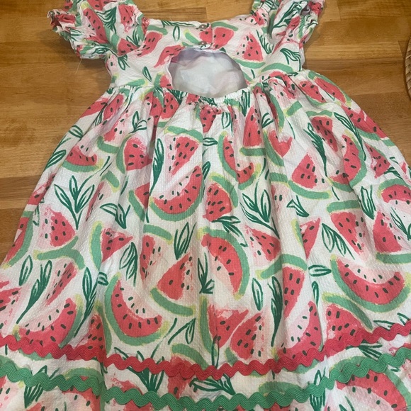 Isaac Mizrahi watermelon pattern Smocked Ruffled Sundress size 6 - Picture 6 of 6